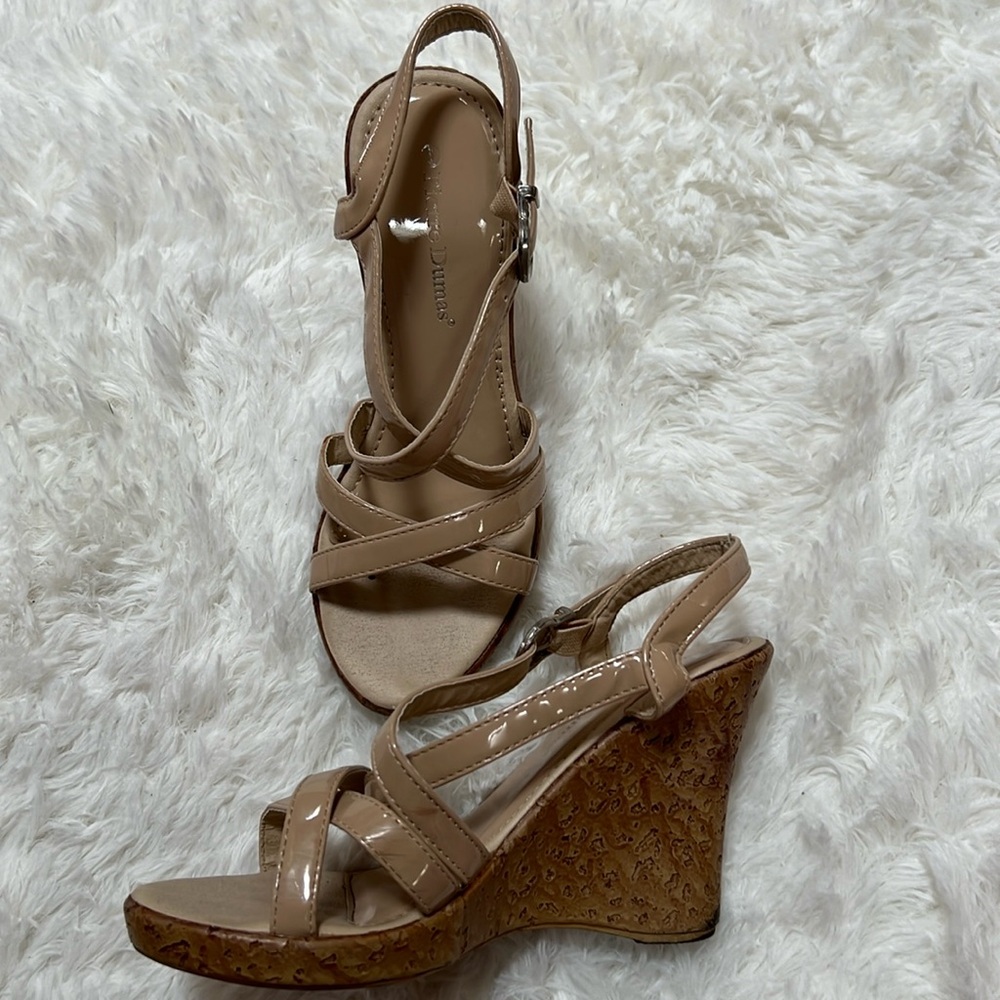 Nude patent leather espadrilles
